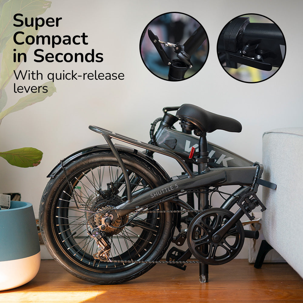 NNEMB 2023 Shuttle 5 Electric Folding Bike-20 Tyres-Shimano 7-Speed-Dark Grey-2